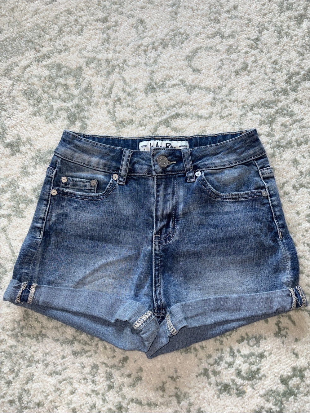 Indigo Rein High Waist Denim Shorts - Blue